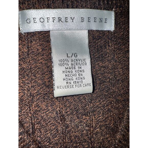 Geoffrey Beene Sweater Men’s Coffee Brown V-neck Pullover Knit Sweater Size Larg - Picture 4 of 8